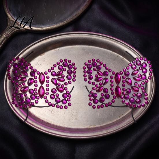 Long Lasting Body Gems Resin Rhinestone Face Tattoos, Self-Adhesive Faux Diamond Stickers Crystals for Makeup Music Festival Party Makeup, Shiny Chest