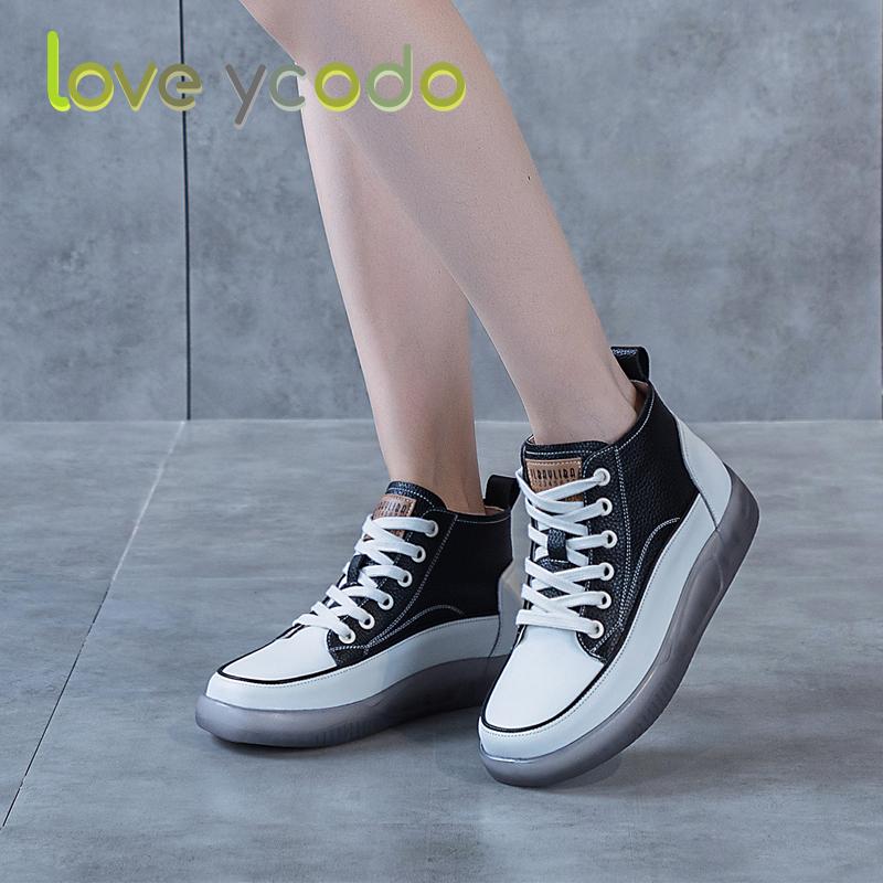 Femei și fete Studenți de primăvară și toamnă, din piele naturală, comode, casual, plate, de dimensiuni mari