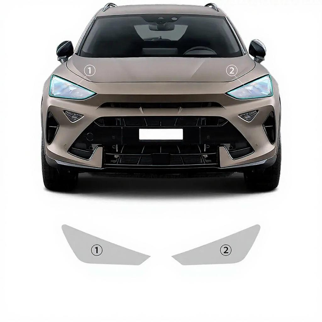 Für Seat Cupra Formentor 2024 2025 Scheinwerfer Rückspiegel B-Säulen Kratzschutz Schutz Transparentes Aufkleber Auto Schutzfolie