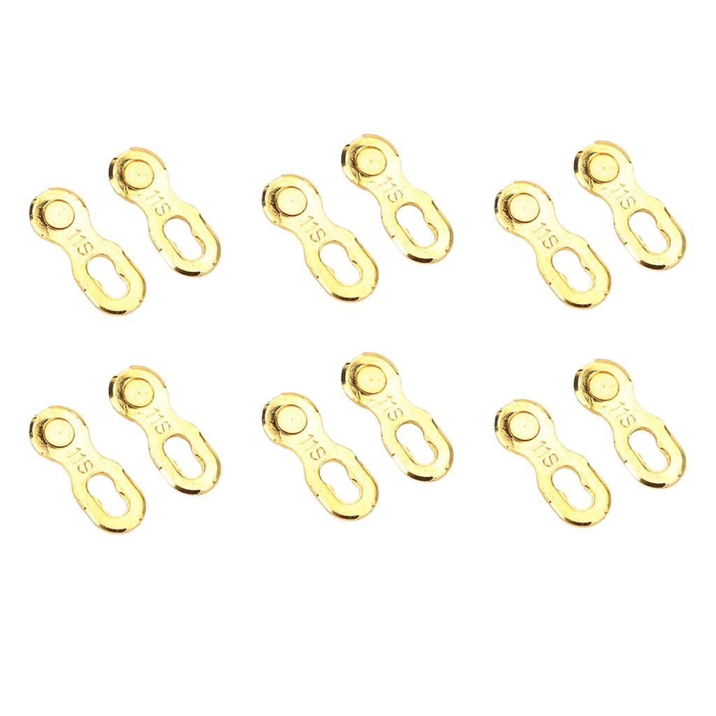 12Pcs Chain Joint Connector Steel Quick Release Chains Link for Bicycles Mountain BikesGold