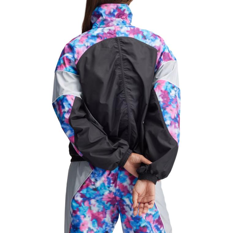 adidas Stella McCartney Kollaboration FW24 Markenlogo Mode Stehkragen Retro Sport Langarmjacke Damen Jacke Petrol Schwarz IW9848