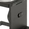 10X Metal Foldable Optical Magnifying Glass Desktop Magnifier Measurement Tools with Scale Lighting and Battery Black