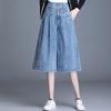 Women's High-Waisted Denim Wide-Leg Cropped Pants - Spring/Summer 2025 Fashion