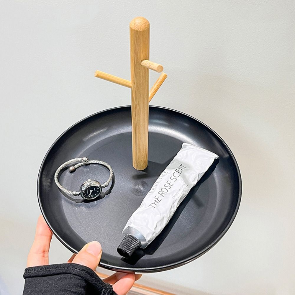 Creative Storage Tray Wooden Jewelry Display Plate Multi-Function Bathroom Shelf  Candy