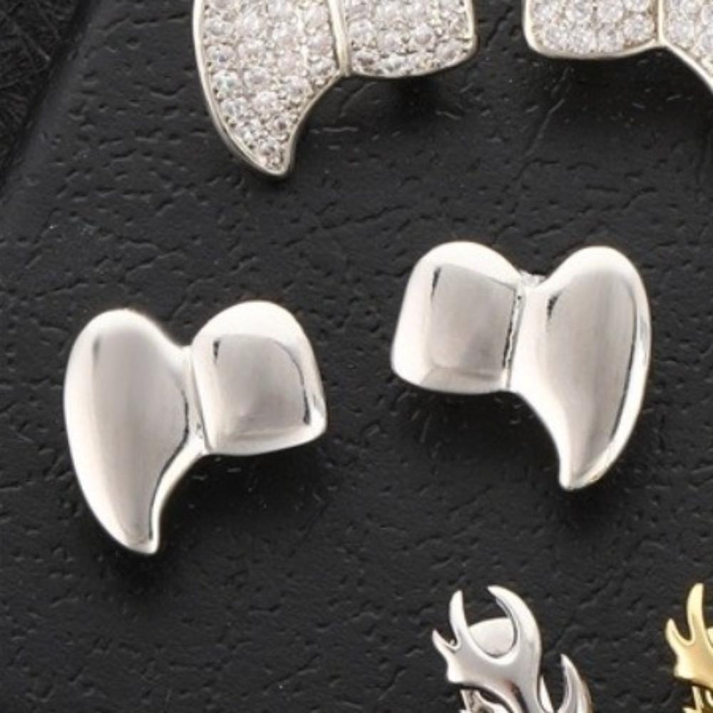 2Pcs/Set Halloween Gift Tooth Caps Double Glossy Mouth Teeth Grillz  for Women Men