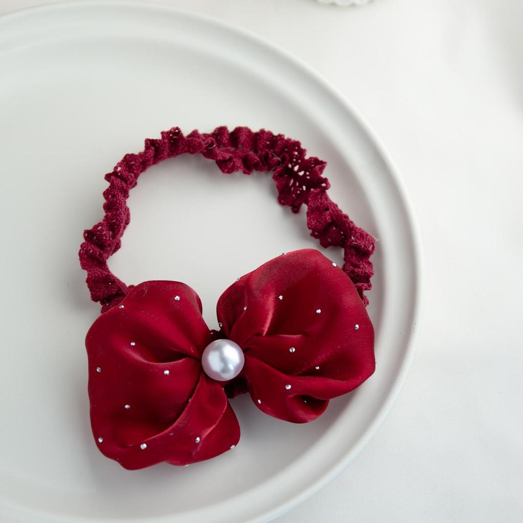 Newborn Birthday Bow Lace Headband - Princess Dress & Full Moon Hair Accessories