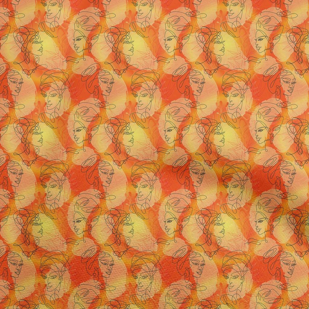 oneOone Cotton Poplin Medium Blue Fabric Abstract Illustration Quilting Supplies Print Sewing Fabric By The Yard 42 Inch