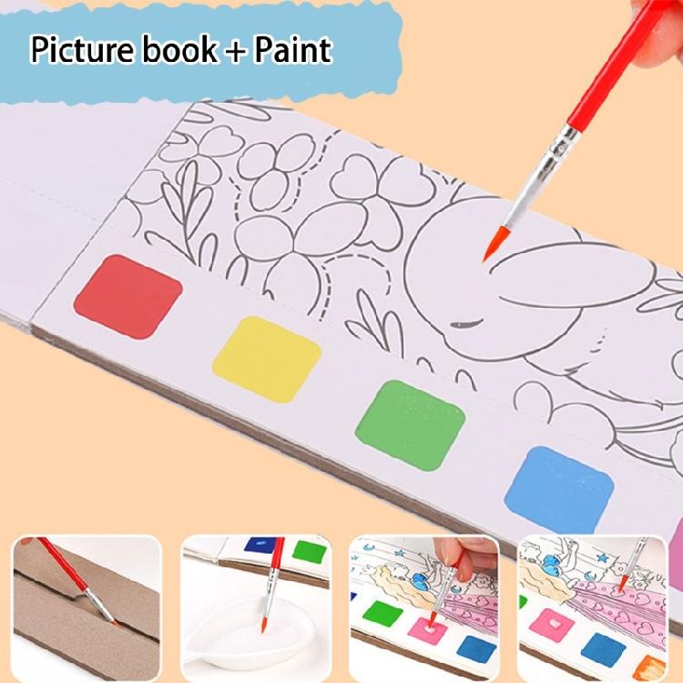 Educational Watercolor Drawing Diary Included Art Brush and Watercolor Paint For Kids Beginner Artists Outdoor Painting