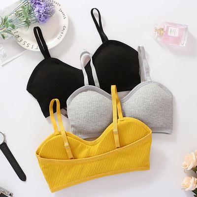 Geripptes Baumwoll-Camisole-Wickel mit Anti-Expositions-Bandeau - Sexy Damen-Dessous-Weste im französischen Stil