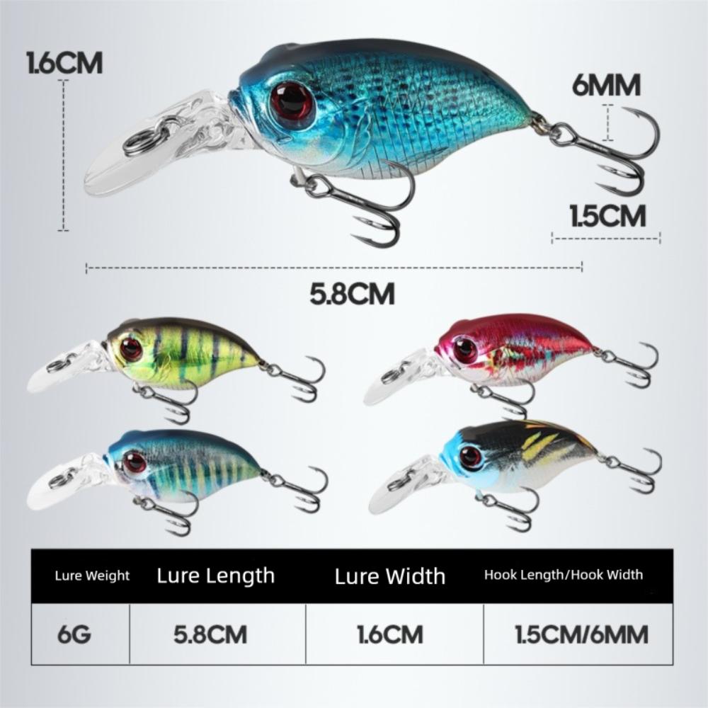 Professional Plastic Fishing Lure 5 Colors 3D Printed Floating Minnow Baits 5.8cm 6g Artificial Lures Fishing