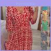 2023 New Arrival Plus Size V-neck Floral Dress For Beach Vacation