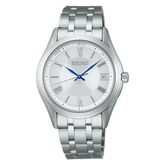 SEIKO SELECTION SBTM357 Japanese-made mens wristwatch solar radio-controlled Date calendar equipped white dial sapphire glass stainless steel
