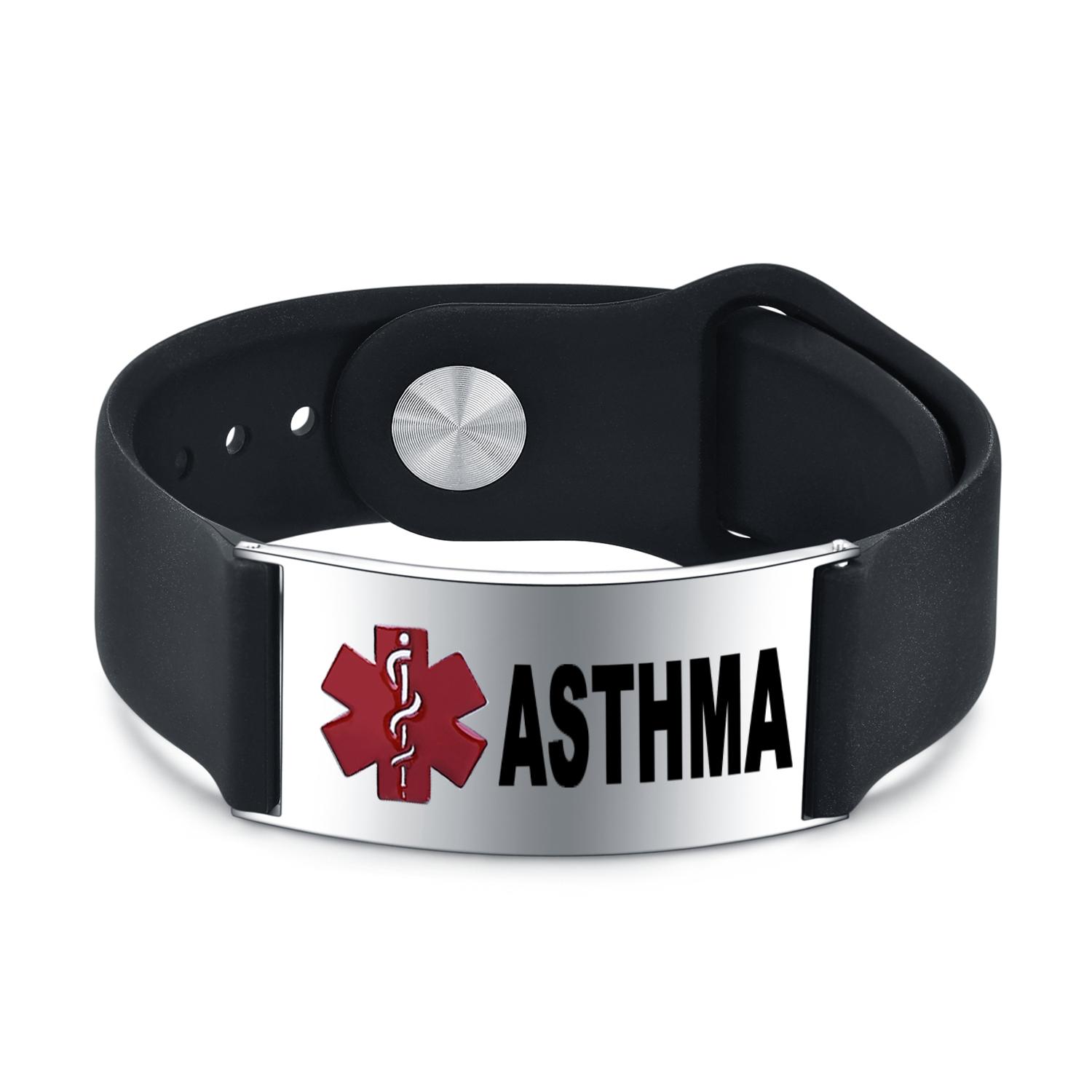 

Медицинский мужской браслет из нержавеющей стали, силиконовый браслет, диабет, ХОБЛ, болезнь Альцгеймера, персонализированные украшения