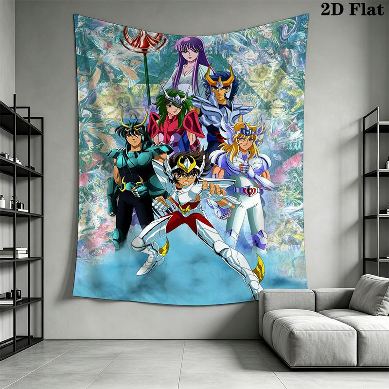 Saint Seiya Knights Zodiac Tapestry Fashion Print Background Cloth Soft Background Wall Hanging Cloth Atmospheric Background Cloth