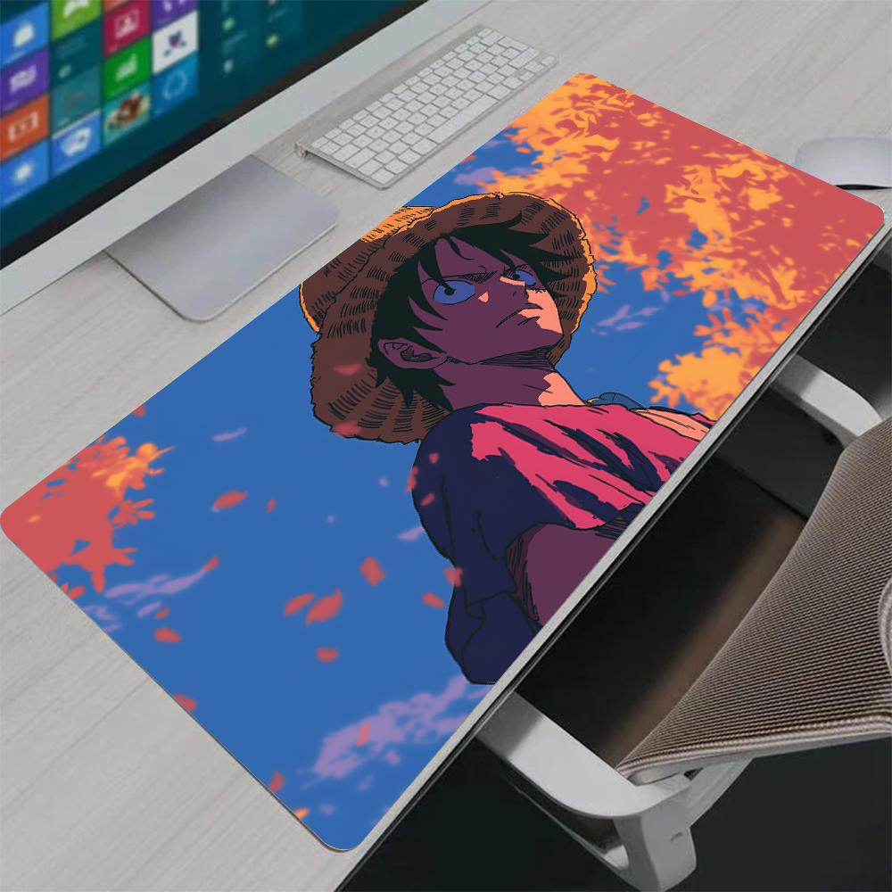 Alfombrillas de Ratón Gaming Japón Juego Anime One Piece Luffy Alfombrilla de Ratón PC Hogar Alfombrilla de Teclado HD Antideslizante Alfombra de Oficina Portátil Alfombrilla Grande para Ratón