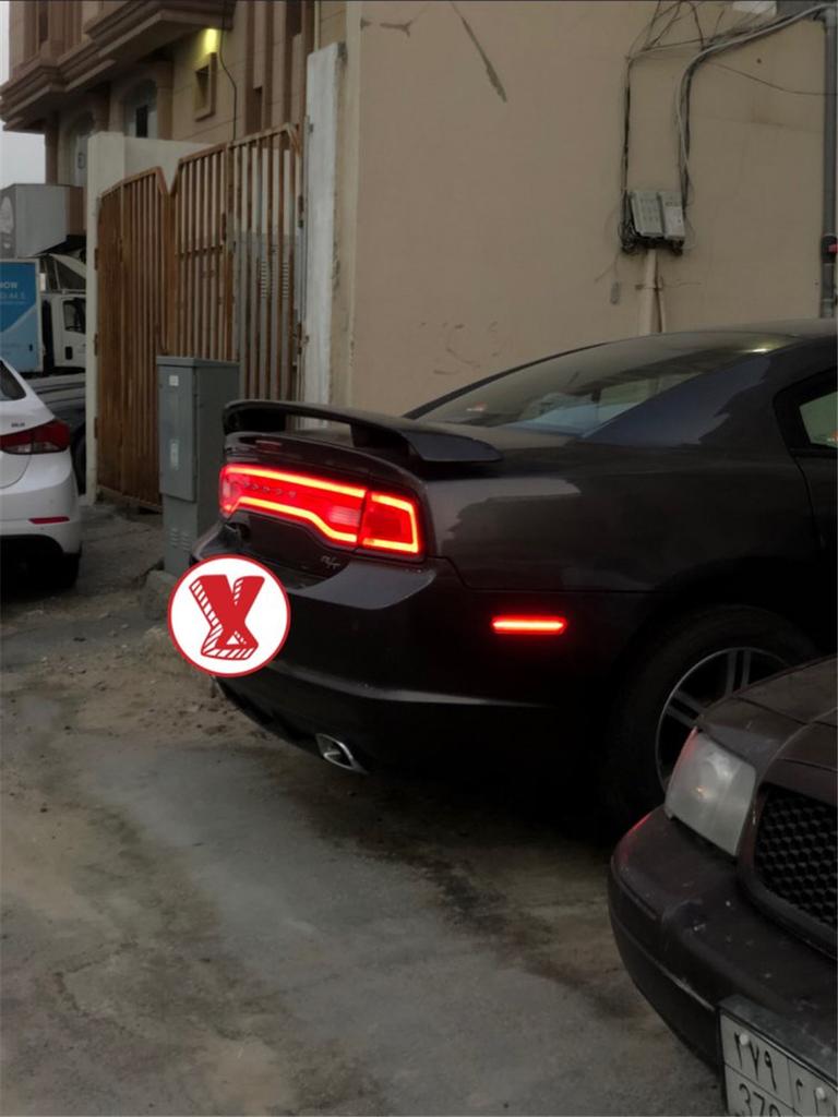 Smoked Rear Side Marker Lamps with Red LED Lights For 2008-2014 Dodge Challenger