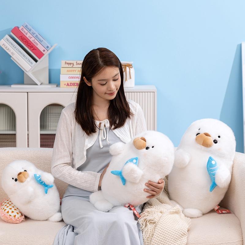 Super Cute Seal Plush Toys Stuffed Sea Otter Soft Cartoon Sea Lion Doll Animal Pillow Kawaii Room Decor Kids Birthday Xmas Gift