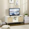 TV Unit Cabinet for TVs up to 50 Inches, TV Stand with Storage Cabinets and Drawer for Living Room and Bedroom, Natural