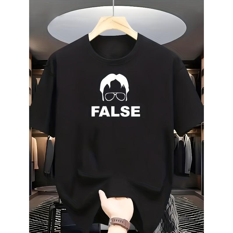Lässiges Herren-T-Shirt mit Aufdruck – Kurzarm-Sommertop mit Rundhalsausschnitt, kultiges Popkultur-Design für Freizeitkleidung