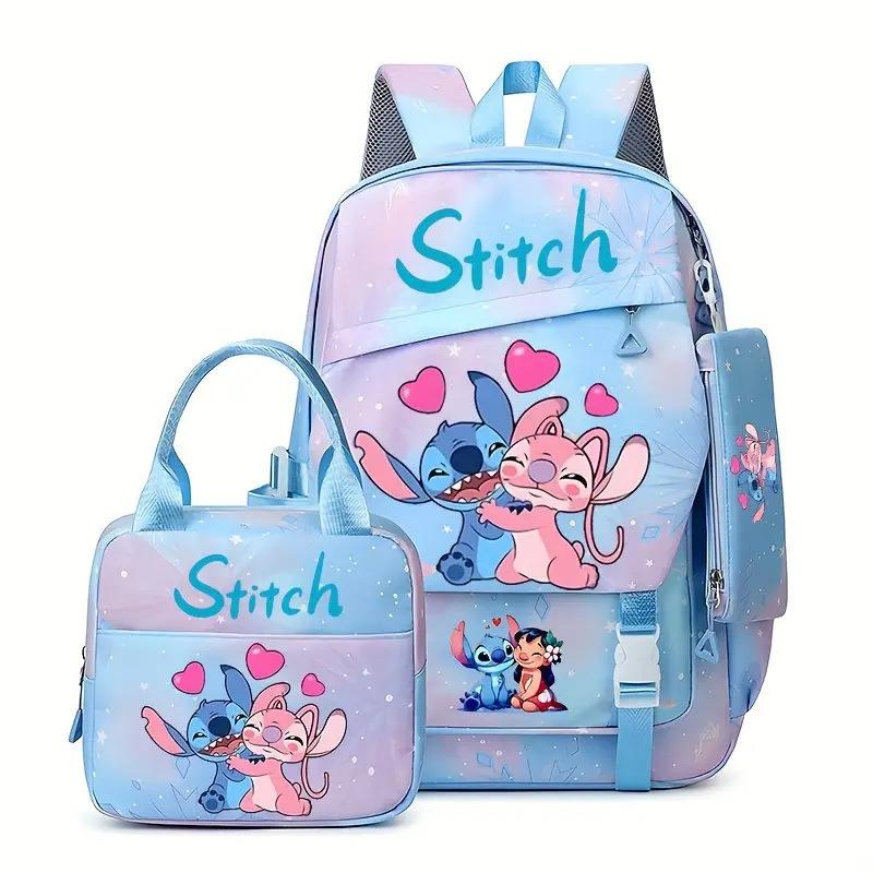 Student Schoolbag Three-Piece Large-Capacity Backpack Lunch Bag Pencil Case Diy