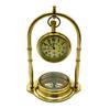 Antique Design Nautical Clock with Compass Victoria London Solid Brass Table Top Decor Clock with Compass Antique Gold Colour Clock