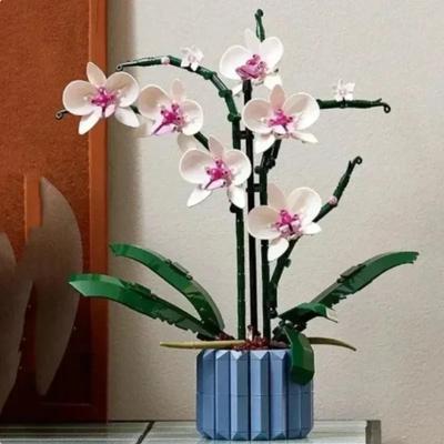 10311 Building Blocks Set Mini Model Orchid Pot Creative Flower Bouquet Ideas Assembled DIY Bricks Educational Toys for Children