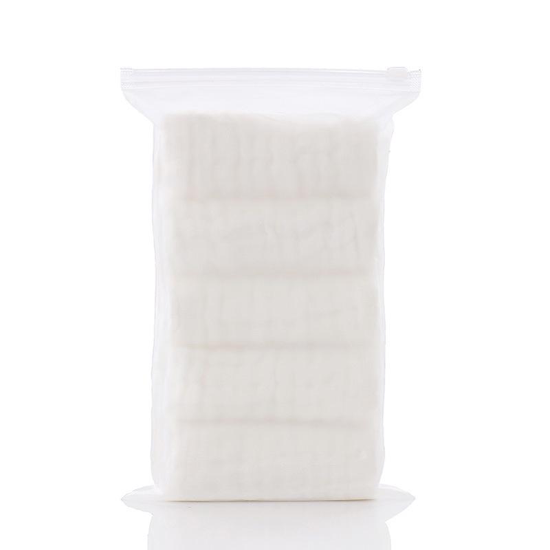 Set of 5 Plain Color 30x30cm Six-Layer Gauze Towels: Infant Saliva Towels & Handkerchiefs.