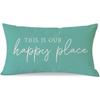 PANDICORN This Is Our Happy Place Pillow Covers 12x20 Inch Modern Farmhouse Outdoor Decorations Lumbar Decorative Throw Pillows Cases Cushion Covers