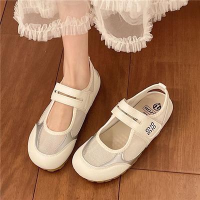 Soft-soled Mesh Women's New Summer Versatile Casual Sports Board Shoes Flat Mary Jane Shoes