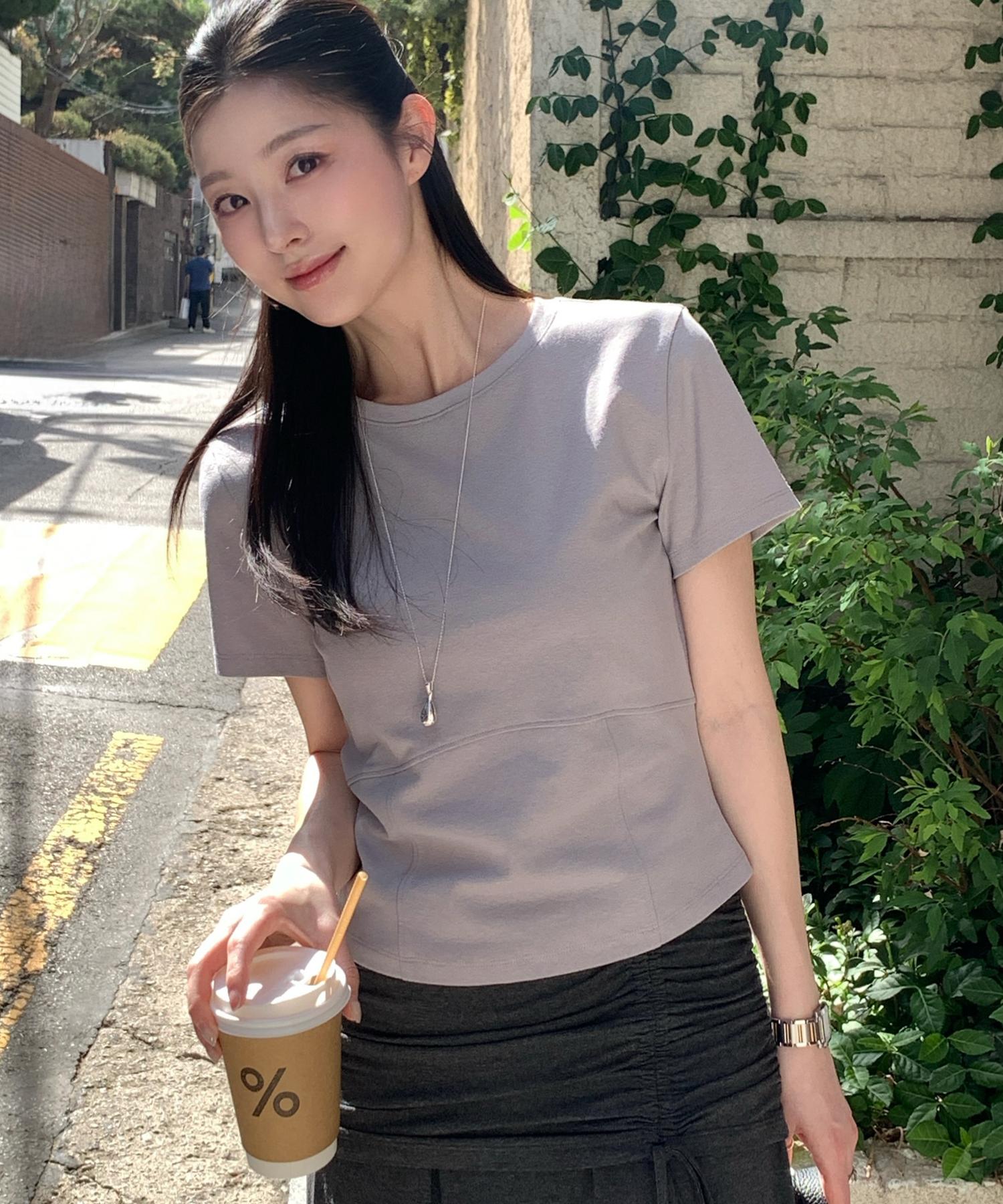 Atelier Nine [Jang Da-Yeon Pick] Novela Slim Line Tee(Z-T-6811) Navy/S
