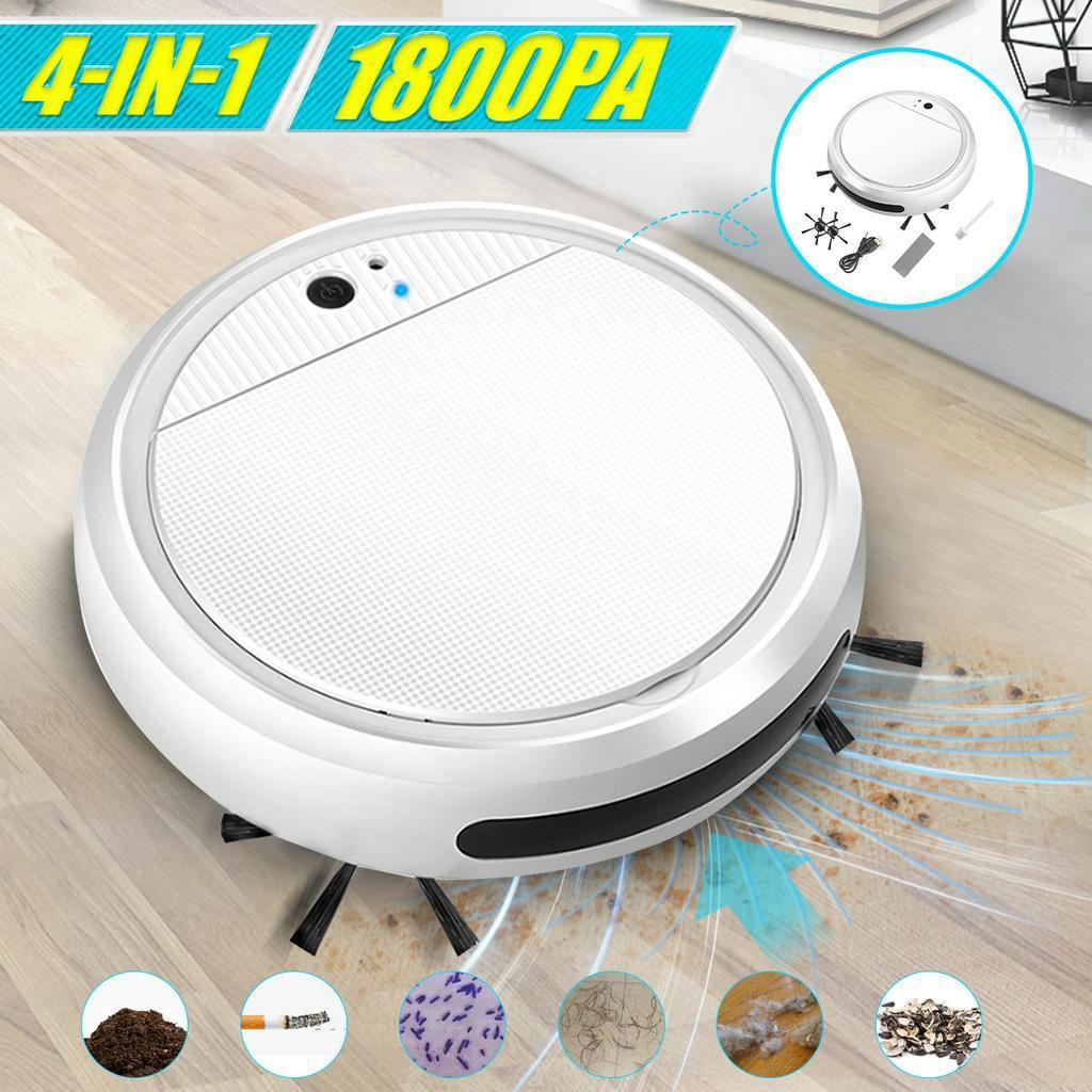 Smart Floor Robot Vacuum Cleaner 1800Pa Strong Suction Sweeper USB Rechargeable Wet Dry Sweeping Mopping Sterilizer Home Cleaner