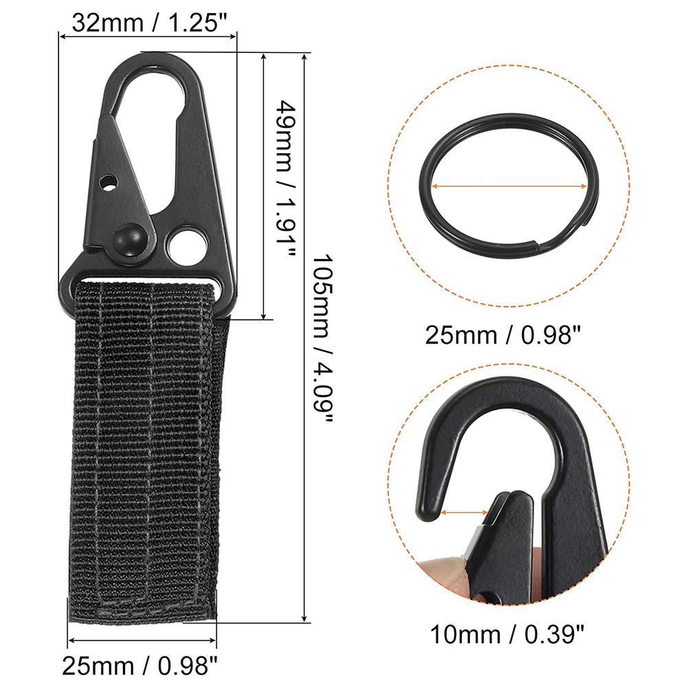 6pcs Tactical Clip Buckle Multifunctional Carabiner Lock Keychain Holder Hanger For Outdoor Sport Hiking Climbing Camping