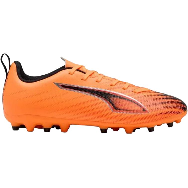 Puma Ultra 6 Synthetic Leather MG Short Studs Comfortable Versatile Durable Low Top Kids Football Shoes Unisex Football Shoes Orange Black 108540-03