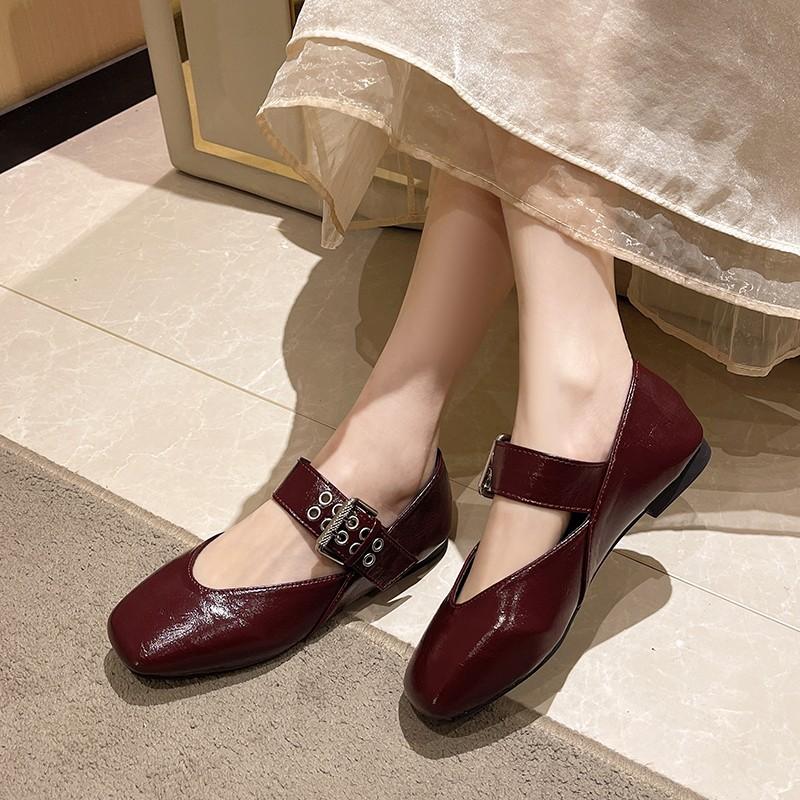 

Черные ретро кожаные туфли женские с плоской подошвой удобные туфли Мэри Джейн модные балетки каблуки женские роскошные zapatos de mujer 43 бордовый