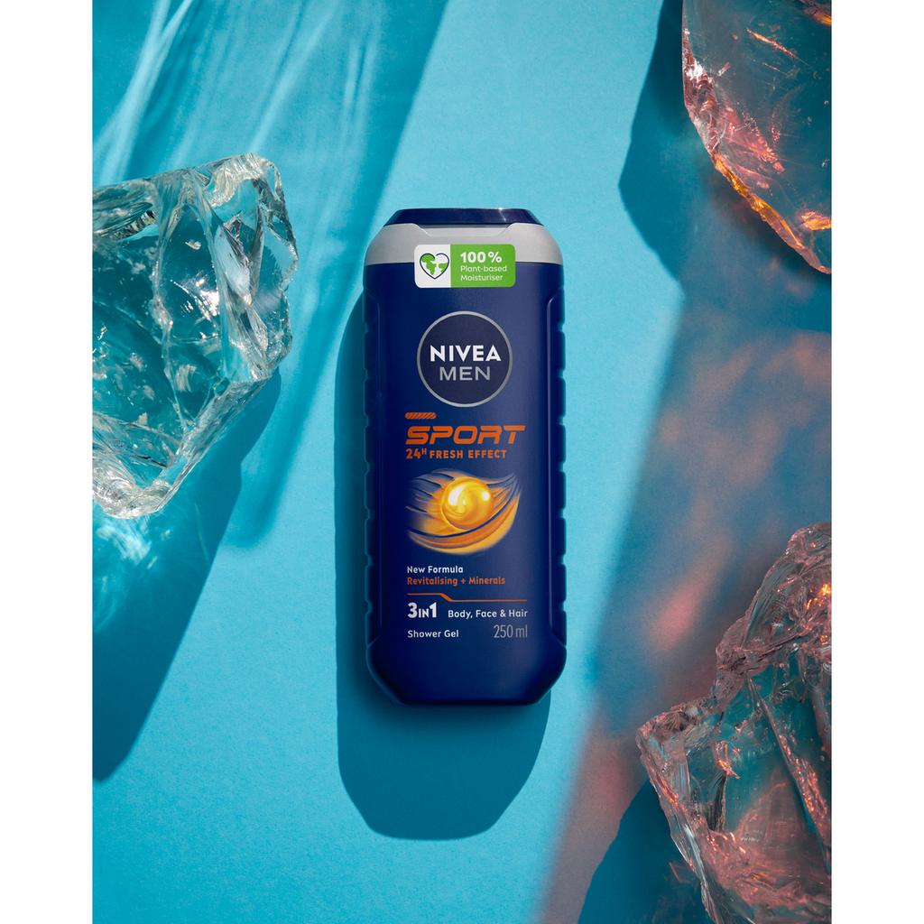 Nivea Men Sport 3W1 Żel Pod Prysznic Męski Do Ciała, Twarzy I Włosów 250 Ml
