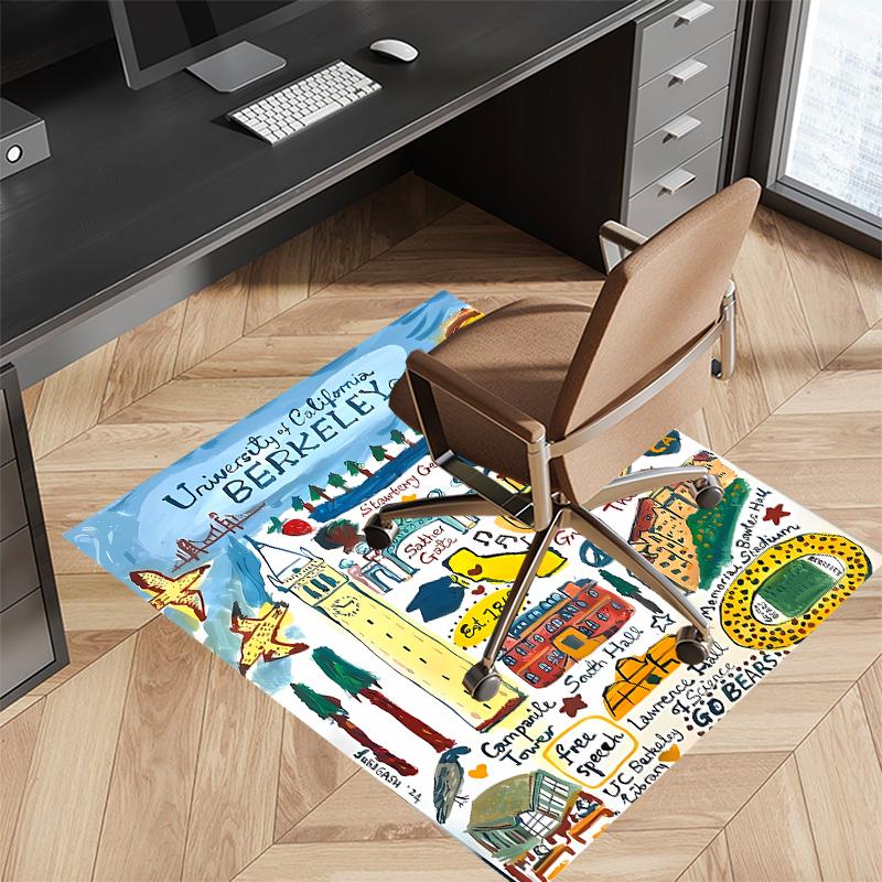 UC Berkeley Printed Absorbent Washable Carpet, Non-Slip Bathroom Mats, Kitchen Rugs, Yoga Mat,Living Room Entrance, Camping Picnic Rugs