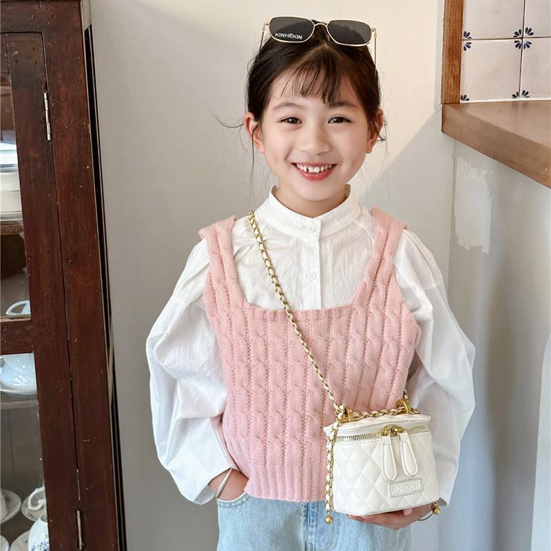 Adorable Girls Bucket Bag Stylish Japanese Princess Handbag Chic Quilted Design