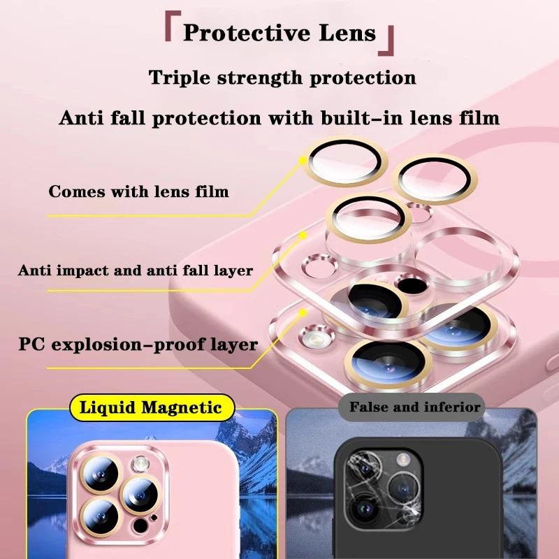 Luxury For Magsafe Liquid Silicone Magnetic Phone Case For iPhone 17Pro 16 15 Pro Max 14 13 12 Lens Protective Candy Color Cover