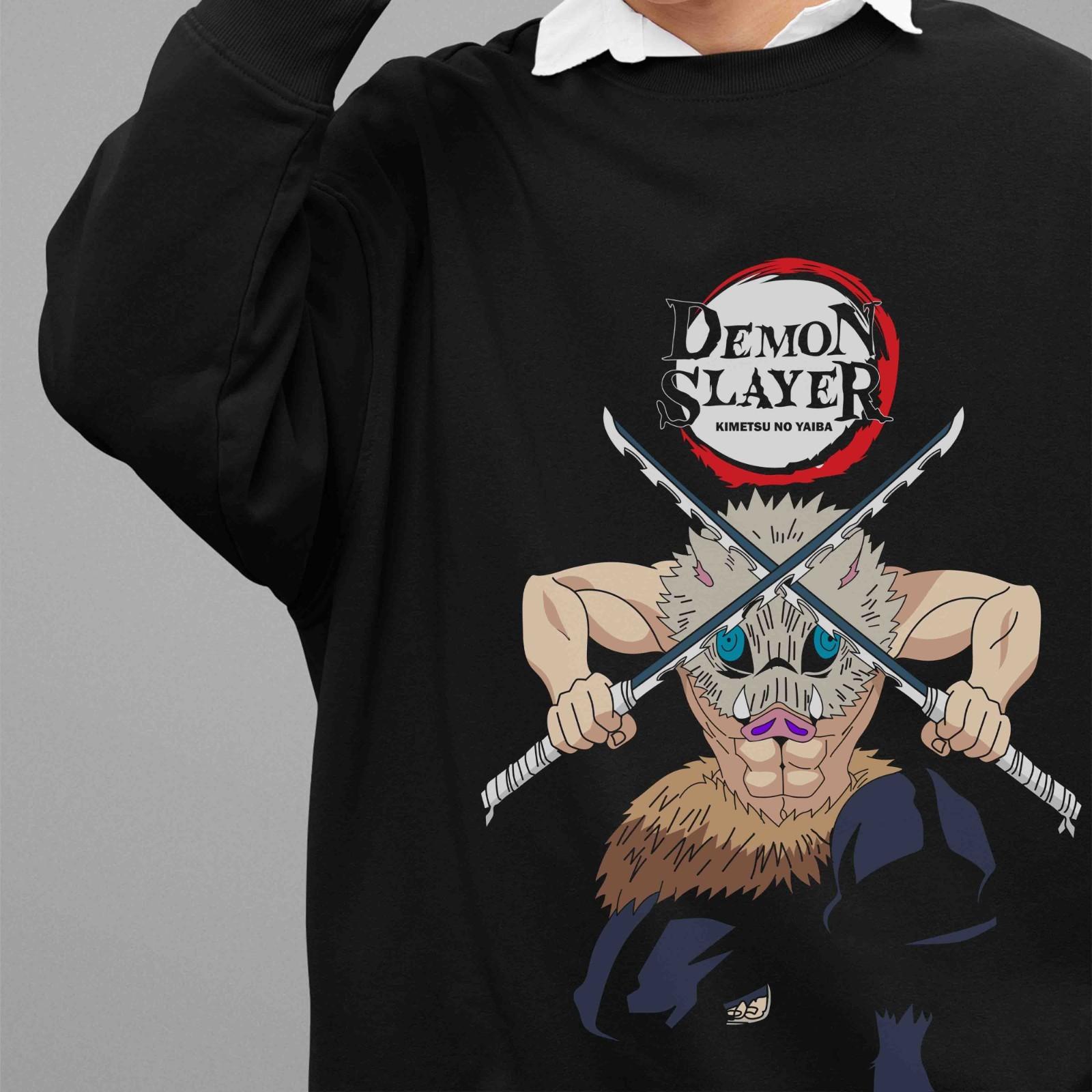 

Толстовка Demon Slayer Свитер Иноске Kimetsu No Yaiba Дома Музан Унисекс Пуловер M
