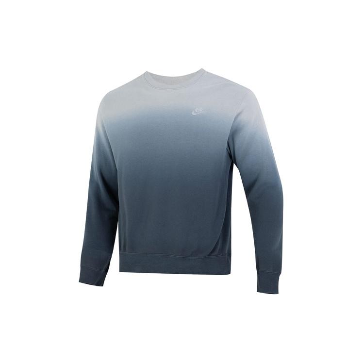 Men s Nike Gradient Logo Casual Loose Long Sleeves Pullover Round Neck Autumn Blue DQ4628-070 M