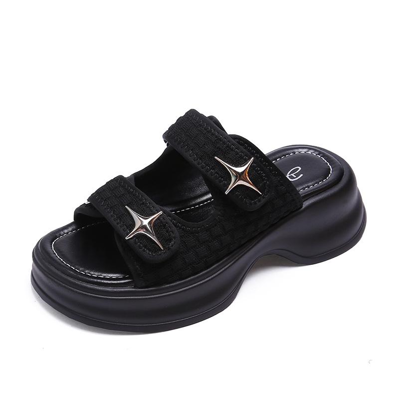 Fashion Luxury Woman Platform Sandals Ladies Elegant Medium Women's Shoes Flats Summer Sandals Women 2025 New Designer Shoes Girls