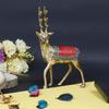 Pure Brass Multicolor Deer Statue, Home Decor, Decorative Showpiece - 7 Inch
