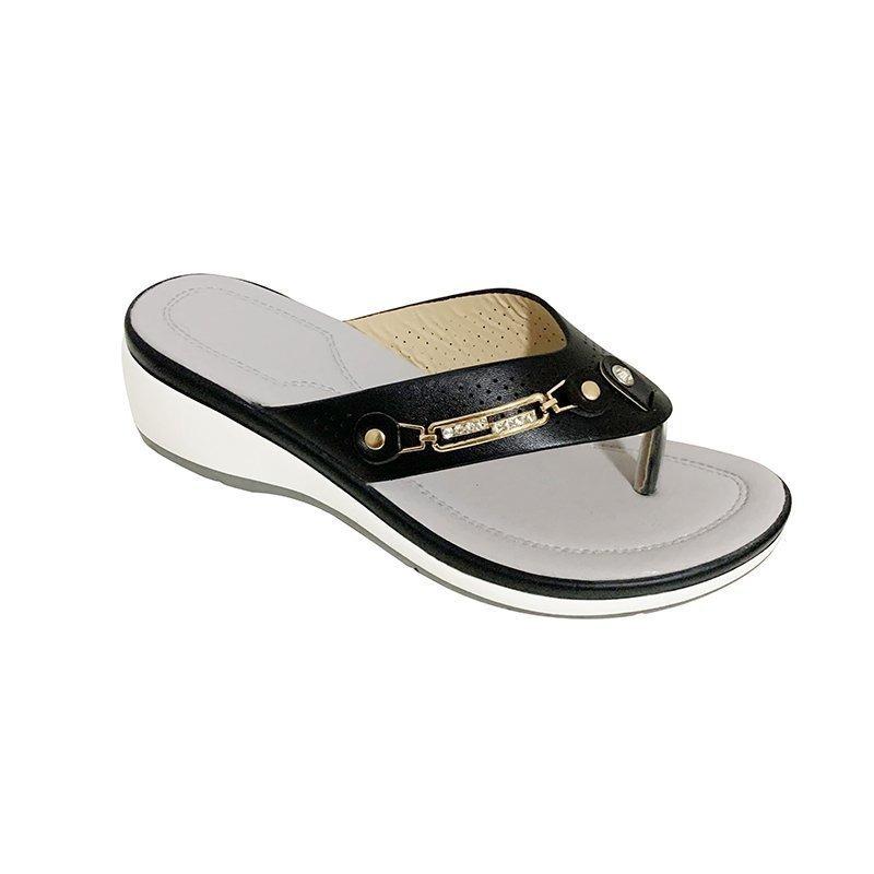 New sandals women's metal buckle beach sandals women's summer wedges, fashionable casual women's sandals