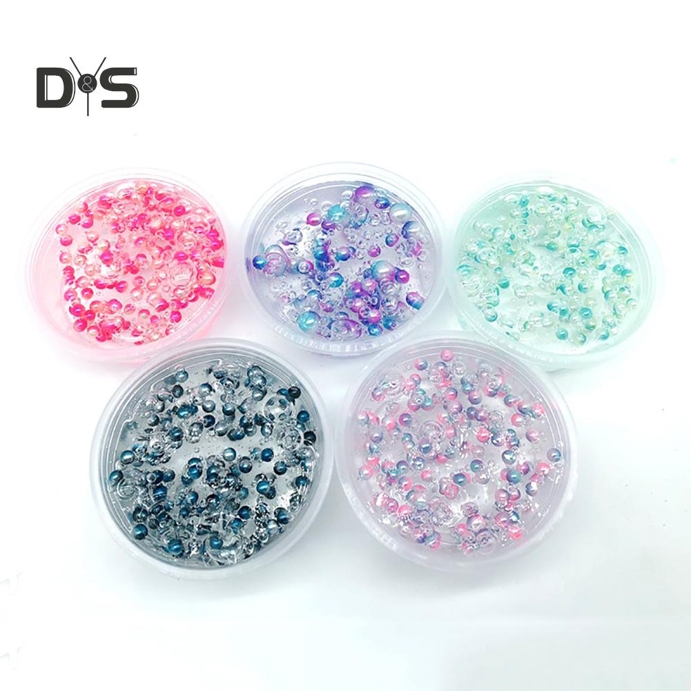 Clear Crystal Slime Multicolor Beads Fluffy Soft Clay Decompression Kids Toy