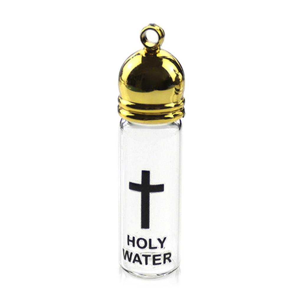 Elegant Holy Water Bottle Glass Holy Water Container Featuring Silver/Gold Color Lid For Spiritual Rituals Collectors