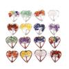 Seven-Color Natural Crystal Tree of Life Heart Pendant Necklace N743