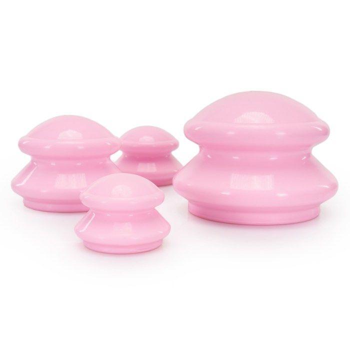 Tasses Chinoises - SPRINGOS - Lot de 4 - Caoutchouc - Rose - Massage et Soins du Corps