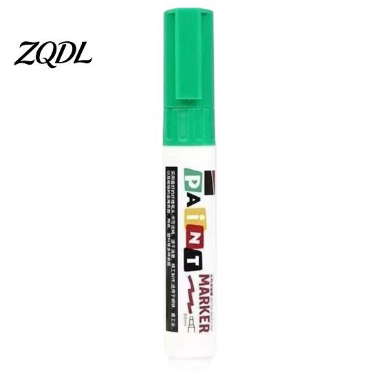 Plastic Surface Paint Pens 12 Colors Flat Tip Marker, Oil Based Broad Pen for Metal Tire Rubber Steel Glass Leather, Waterproof Quick Dry Touch