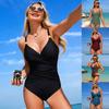 2026 Nieuw Europees en Amerikaans Eendelig Badpak Dames Effen Kleur Slank Zittend Sexy Sport Explosie Punt Bikini Badpak
