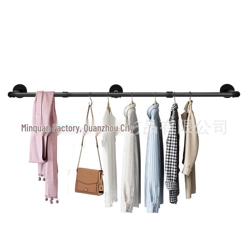 Arara de Roupas Montada na Parede Estilo Industrial para Homens e Mulheres